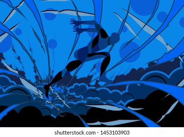 running with explode background for sport event. vector illustration