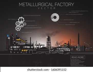 Running factory and lights, vector.