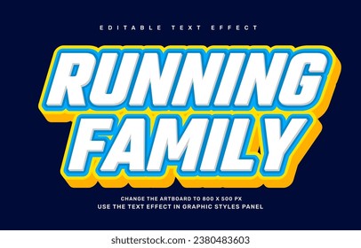 Plantilla de efecto de texto modificable de familia
