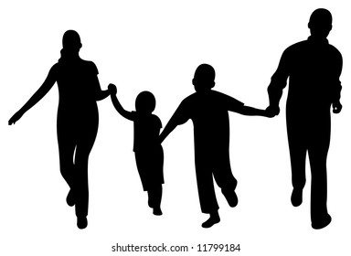 running family of four vector