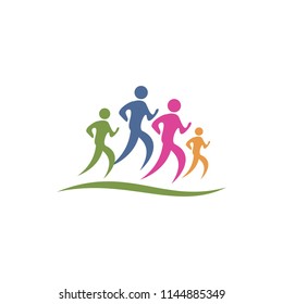 Running family logo template