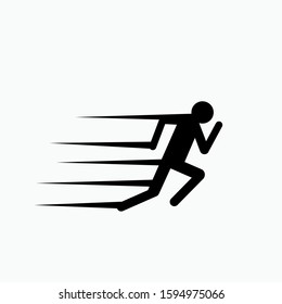 Running Fast Icon - Vector, Sign and Symbol for Design, Presentation, Website or Apps Elements.