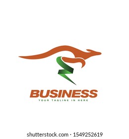 Running fast kangaroo logo design inspiration
