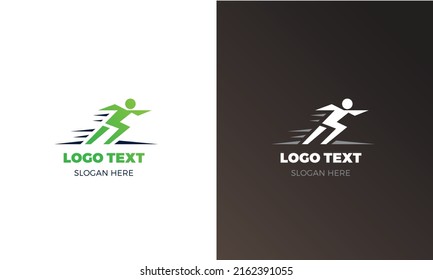 Running Fast Man Logo template