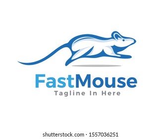 Running fast race mouse logo design inspiration