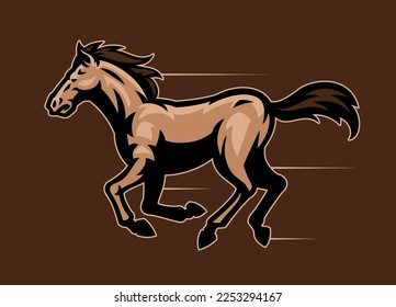 Running Fast Racing Horse Mascot Logo