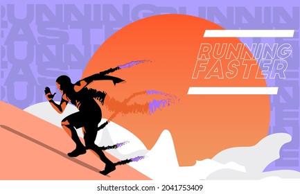 Running Faster Poster design vector EPS10