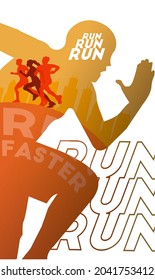 Running Faster Poster design vector EPS10