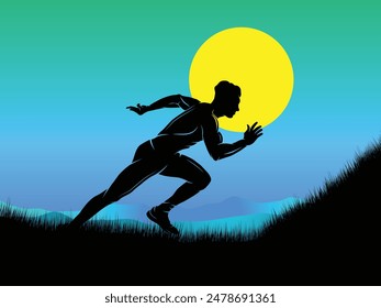 Running Faster Vector de diseño de póster