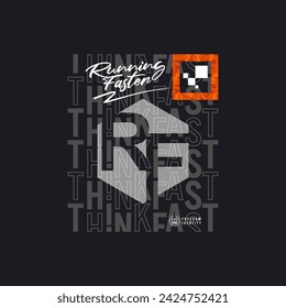 running faster vector t-shirt and apparel design, typography, print, poster. 