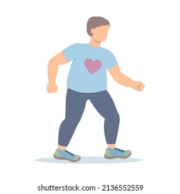 Running Fat Boy vector illustration