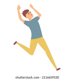 Caricatura vectorial de icono del miedo. Ataque de estrés. Ansiedad mental