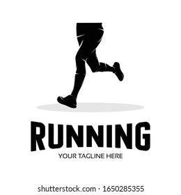 Running Feet Silhouette Logo Designs Template Stock Vector (Royalty ...