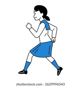 A running female student (sideways)