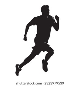 running figure black and white vector illustration 