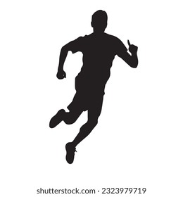 running figure black and white vector illustration 