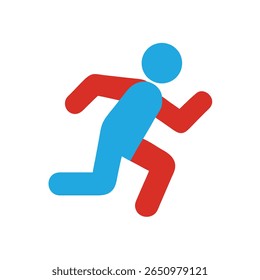 Running figure in blue red colors representing health Diabetes awareness on runner