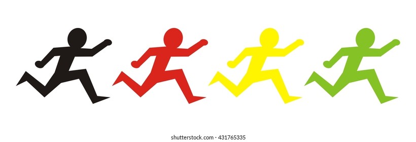 running figure, vector icon
