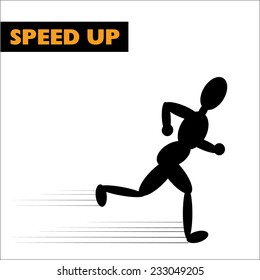 Running figure. Vector illustration.