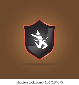 Running at finish line icon