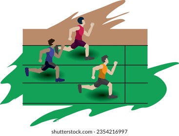 running to the finish line in a race ,running ahead of aggressive rivals ,leadership and conducting business