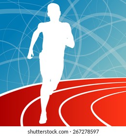 Running fitness man sprinting and training for marathon