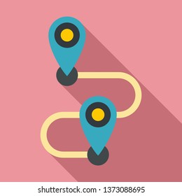Running fitness route icon. Flat illustration of running fitness route vector icon for web design