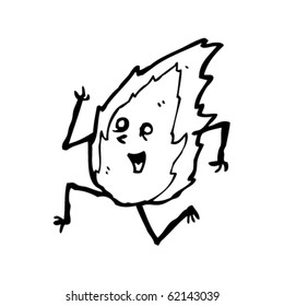 running flame cartoon