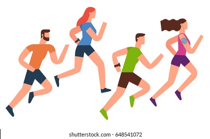 Running Flat Design Illustration Stock Vector (Royalty Free) 648541072 ...