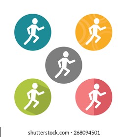 Running flat icon