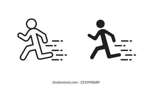 Running flat simple vector symbols illustration.
