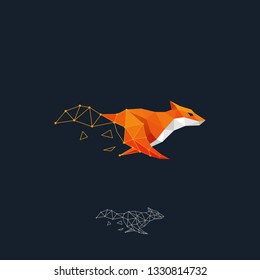 Running Fox Color Design concept Illustration Vector Template. Suitable for Creative Industry, Multimedia, entertainment, Educations, Shop, and any related business
