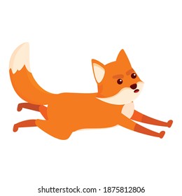 Icono de zorro en ejecución. Dibujo del icono del vector del zorro en ejecución para el diseño web aislado en fondo blanco