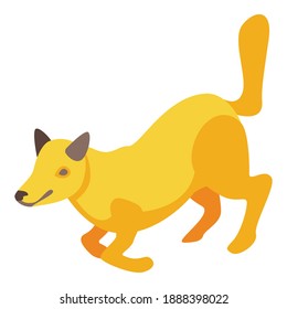 Running fox icon. Isometric of running fox vector icon for web design isolated on white background