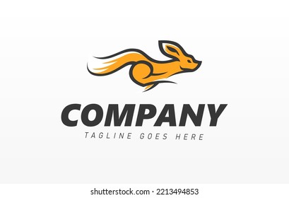 Running Fox Logo Design Template