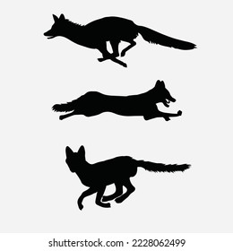 Running Fox Silhouette Vector Artwork Bundle.