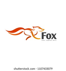 Running Fox With Speed Logo