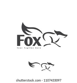 Running fox with speed logo