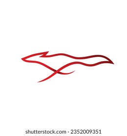 Running Fox symbol - vector illustration