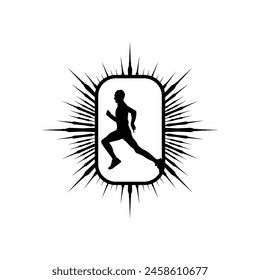 Vector gráfico de ilustración de línea de logotipo de marco de ejecución