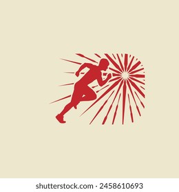 Running frame logo line art vector graphic of illustration