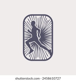 Running frame logo line art vector graphic of illustration