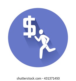 running fugure with dollar