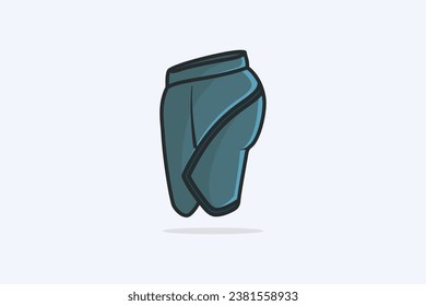 Running Game or Exercise Short Knicker vector illustration. Fashion objects icon concept. Boys comfortable shorts with compression leggings inner tight vector design with shadow.