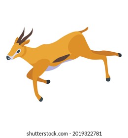 Running gazelle icon. Isometric of running gazelle vector icon for web design isolated on white background