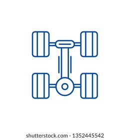 Running gear line icon concept. Running gear flat  vector symbol, sign, outline illustration.