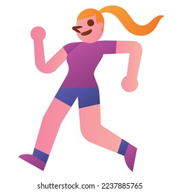 Running girl design element for website, application, printing, document, poster design, etc.