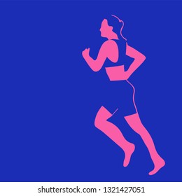 running girl duotone logo  minimalism art vector illustration