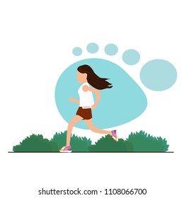 running girl in flat style