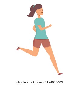 Running girl icon cartoon vector. Sport school. Happy child